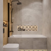 Шторка на ванну DIWO Коломна 4GW005-BL распашная, 60x150, черный матовый