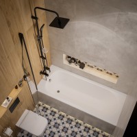 Шторка на ванну DIWO Коломна 4GW005-BL распашная, 60x150, черный матовый