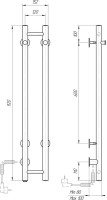 Полотенцесушитель электрический Domoterm Танго 109-V2 14x92, L