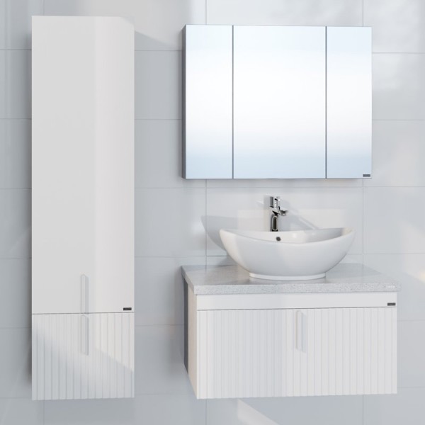 Мебель для ванной комнаты СаНта Юпитер 80 подвесная, 2 ящика, светлая