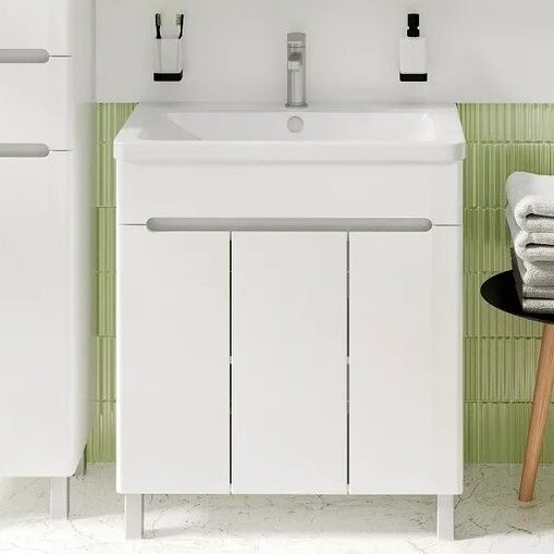 Тумба под раковину Runo Парма 75, напольная, 3 двери