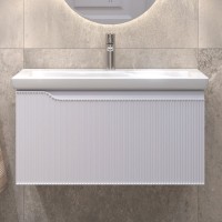 Тумба с раковиной Vigo Neo 80 подвесная, 1 ящик, матовая белая