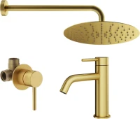 Комплект для ванной Plumberia Selection Ixo KITXO01OB53 С ВНУТРЕННЕЙ ЧАСТЬЮ, золото брашированное