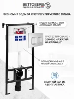 Комплект Инсталляция BETTOSERB Sava Fix Slim 40006456 + Кнопка Smart 40006472 цвет матовый хром
