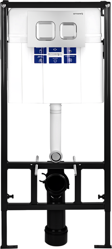 Комплект Инсталляция BETTOSERB Sava Fix Slim 40006456 + Кнопка Smart 40006472 цвет матовый хром