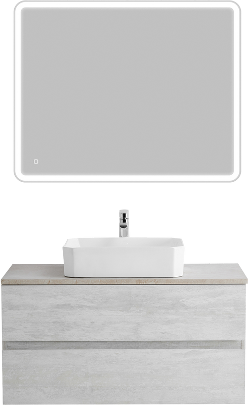 Мебель для ванной комнаты Cezares Molveno 46 100 legno bianco, со столешницей marmo crema opaco