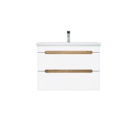 Тумба под раковину без столешницы SanStar Diva 70 подвесная, матовая белая, дуб вотан