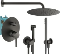 Комплект для ванной Plumberia Selection Ixo KITZXO18GR С ВНУТРЕННЕЙ ЧАСТЬЮ, графит матовый