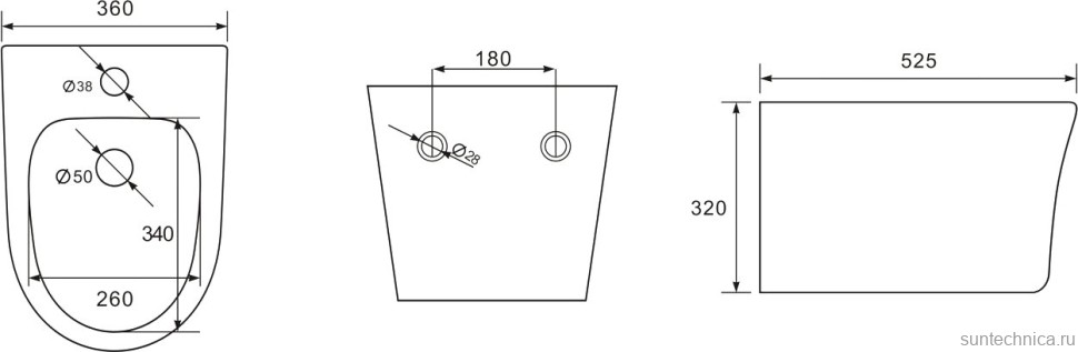 Биде подвесное AQUATEK Ника AQ1009-00 белое