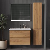 Тумба с раковиной SanStar Riana 70 подвесная, дуб крафт золотой, раковина Фостер 70