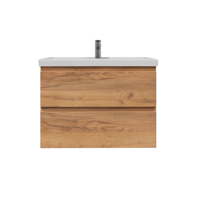 Тумба с раковиной SanStar Riana 70 подвесная, дуб крафт золотой, раковина Фостер 70