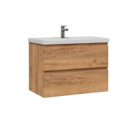 Тумба с раковиной SanStar Riana 70 подвесная, дуб крафт золотой, раковина Фостер 70