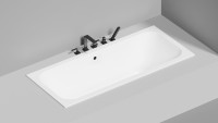 Ванна из искусственного камня Salini Orlanda Axis S-Sense 170x75 см, встраиваемая, матовая белая, на ножках