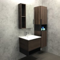 Зеркало-шкаф Comforty Франкфурт 60, дуб шоколадно-коричневый