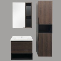 Зеркало-шкаф Comforty Франкфурт 60, дуб шоколадно-коричневый