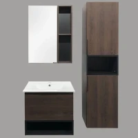 Зеркало-шкаф Comforty Франкфурт 60, дуб шоколадно-коричневый