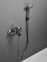 Смеситель для ванны с душем Haiba HB60719-3 оружейная сталь