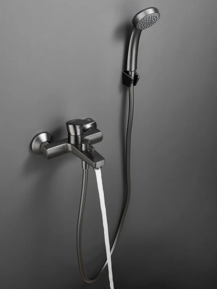 Смеситель для ванны с душем Haiba HB60719-3 оружейная сталь