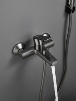 Смеситель для ванны с душем Haiba HB60719-3 оружейная сталь