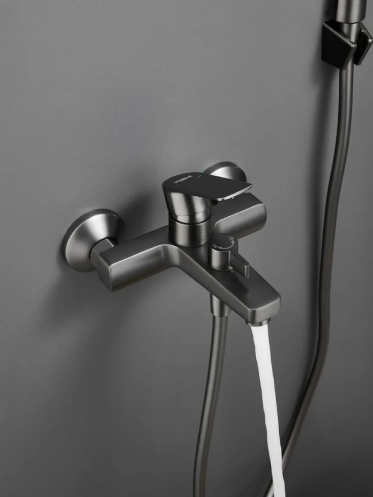 Смеситель для ванны с душем Haiba HB60719-3 оружейная сталь