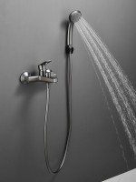 Смеситель для ванны с душем Haiba HB60719-3 оружейная сталь