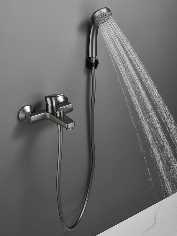 Смеситель для ванны с душем Haiba HB60719-3 оружейная сталь