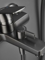Смеситель для ванны с душем Haiba HB60719-3 оружейная сталь