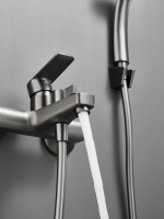 Смеситель для ванны с душем Haiba HB60719-3 оружейная сталь