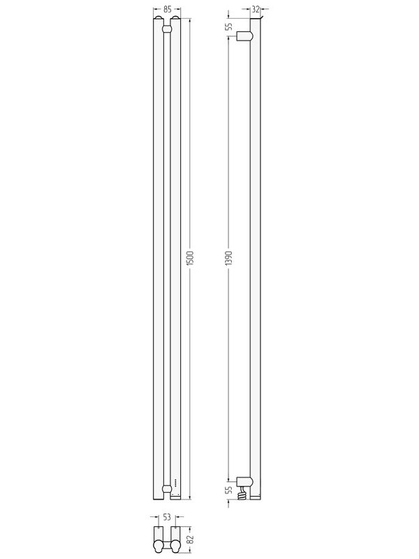 Полотенцесушитель электрический Сунержа Нюанс 4.0 32-0881-1553 150x10 см, подключение справа, скрытое подключение справа, золотой шелк, I-образный
