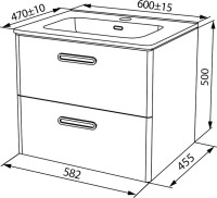 Тумба с раковиной IDDIS Brick 60