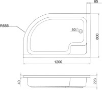Поддон для душа Triton ПД18 левый 120х80