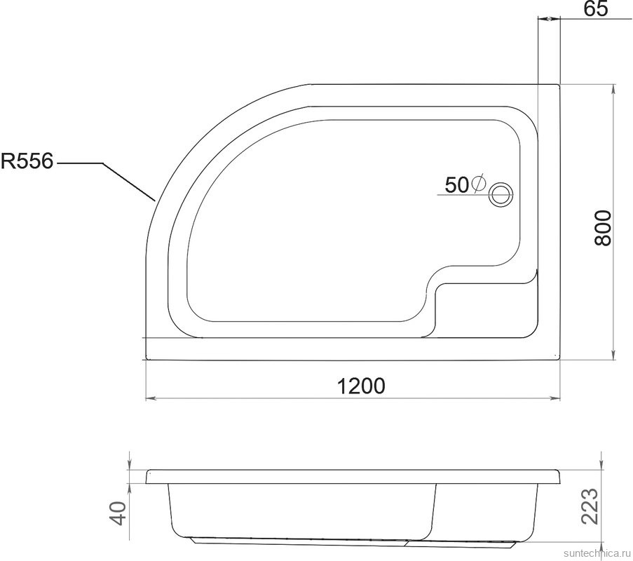 Поддон для душа Triton ПД18 левый 120х80
