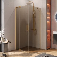 Душевой уголок Cezares Slider AH 1 90-70/80 BR BORO профиль брашированное золото, стекло бронза