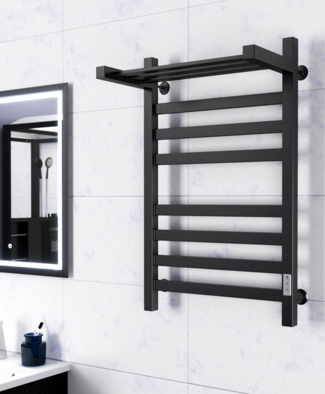Полотенцесушитель электрический Bauedge Bau R 50x80, черный матовый