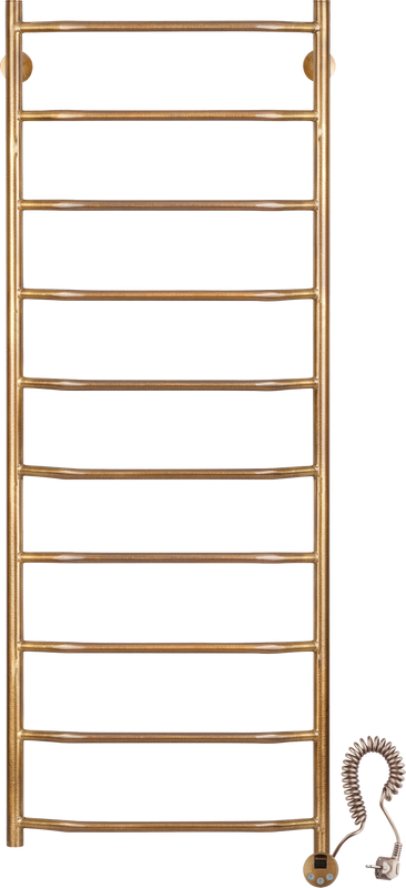 Полотенцесушитель электрический Secado Агата 1 10 105x55 см, подключение справа, бронза, лесенка, латунь