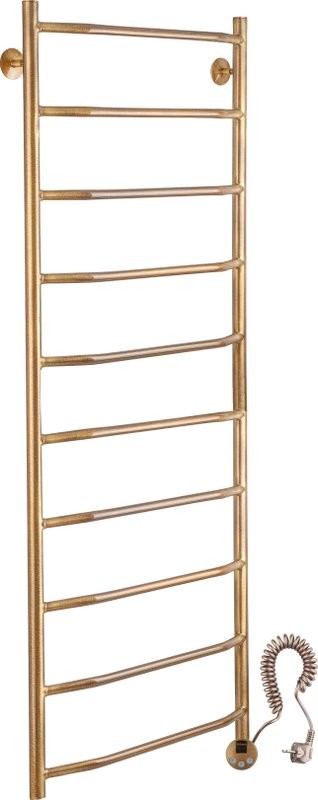 Полотенцесушитель электрический Secado Агата 1 10 105x55 см, подключение справа, бронза, лесенка, латунь