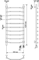 Полотенцесушитель электрический Secado Агата 1 10 105x55 см, подключение справа, бронза, лесенка, латунь