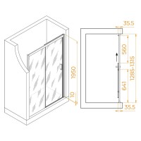 Душевая дверь в нишу RGW Passage PA-017-B 130х195, профиль черный