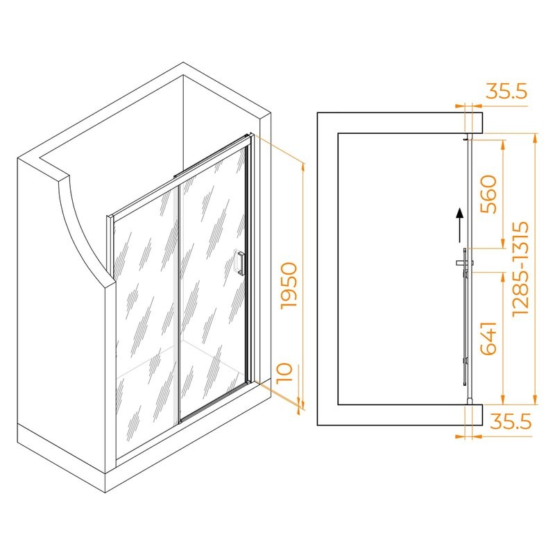 Душевая дверь в нишу RGW Passage PA-017-B 130х195, профиль черный