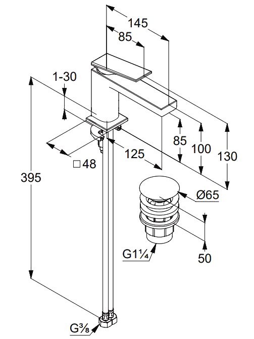 Смеситель для раковины Kludi Decus 54266N175 брашированная бронза PVD