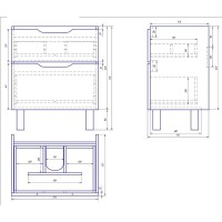 Тумба с раковиной Dreja Q Plus 70 подвесная, белый глянец