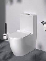 Унитаз-моноблок напольный AM.PM Func C8F8900BSC с черной кнопкой Унитаз-моноблок напольный AM.PM Func C8F8900BSC с черной кнопкой