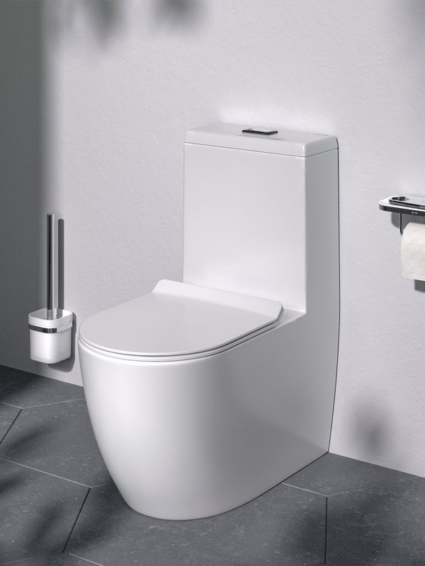 Унитаз-моноблок напольный AM.PM Func C8F8900BSC с черной кнопкой