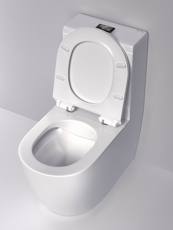 Унитаз-моноблок напольный AM.PM Func C8F8900BSC с черной кнопкой