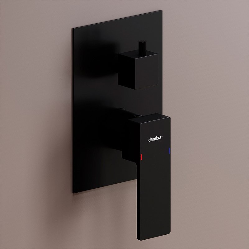 Встраиваемый смеситель для душа и ванны Damixa Gala 537100300 С ВНУТРЕННЕЙ ЧАСТЬЮ, матовый черный