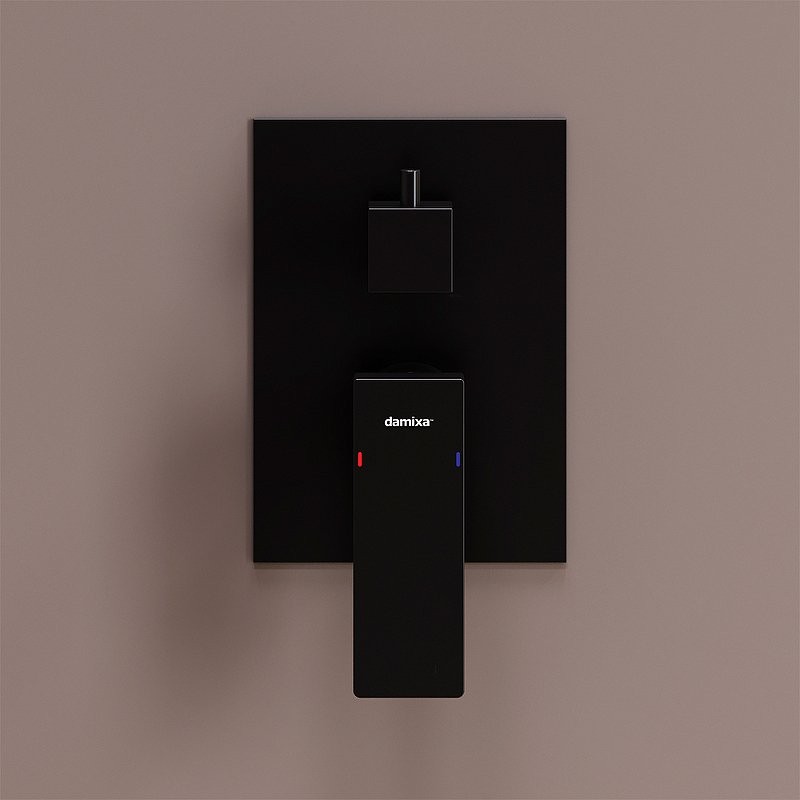 Встраиваемый смеситель для душа и ванны Damixa Gala 537100300 С ВНУТРЕННЕЙ ЧАСТЬЮ, матовый черный