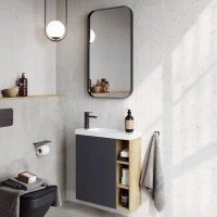 Мебель для ванной комнаты Aqwella Alba 60 L, подвесная, дуб давос