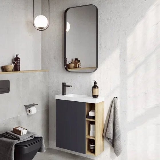 Мебель для ванной комнаты Aqwella Alba 60 L, подвесная, дуб давос