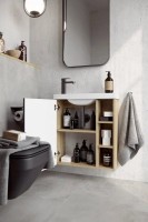 Мебель для ванной комнаты Aqwella Alba 60 L, подвесная, дуб давос