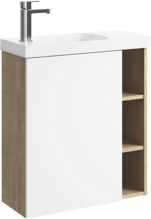 Мебель для ванной комнаты Aqwella Alba 60 L, подвесная, дуб давос